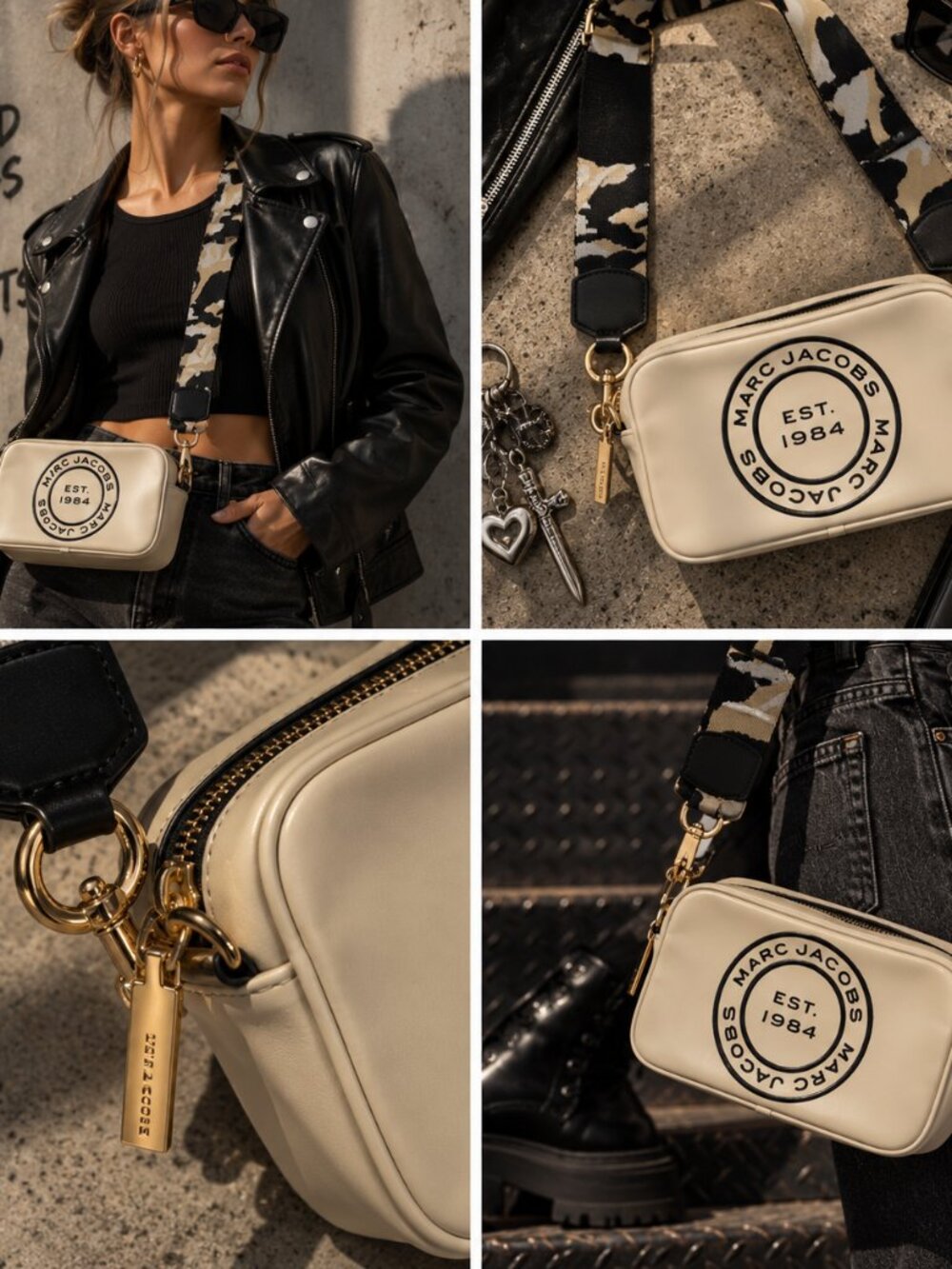 Marc Jacobs Cross Body bag with Army Print stap